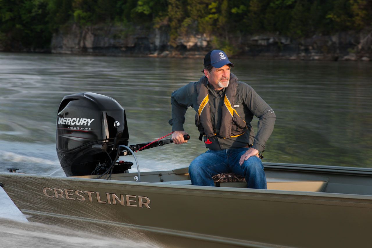 50HP-Crestliner-4-stroke-Becks 50HP 4-stroke Mercury on Jon Boat outboard engines for sale, outboard, motors, motorboats, fishing boats, becksoutboardinc.com